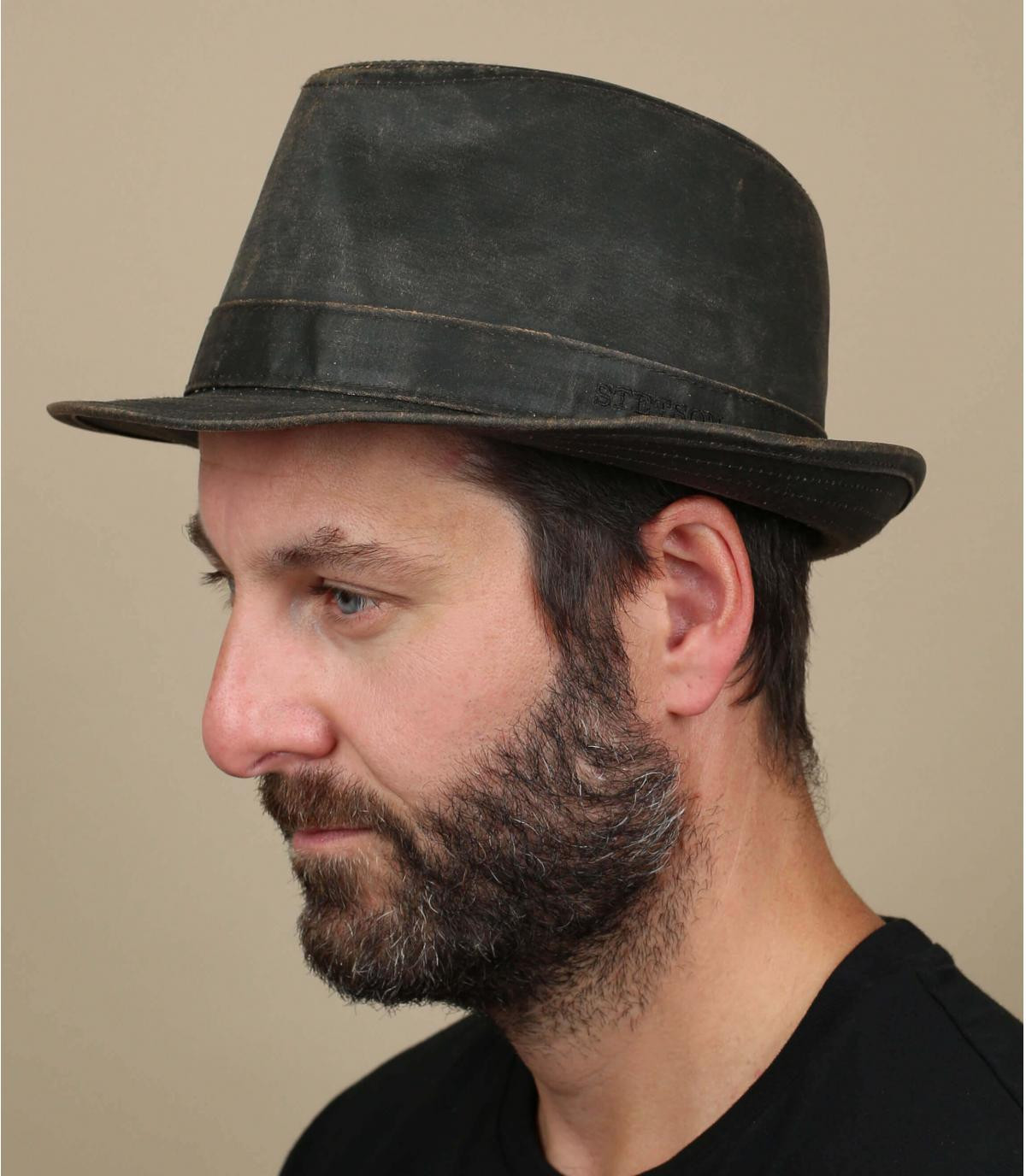 Chapeau trilby vieilli Odessa dark brown